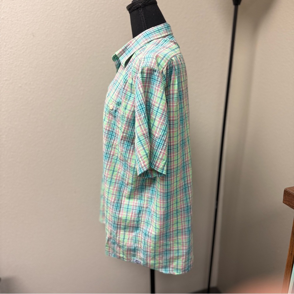 Cremeux Classics Men's Plaid Shirt - Green and Pink. Size Large - Picture 3 of 9